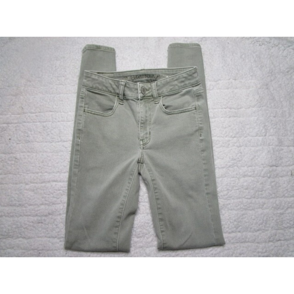 American Eagle Hi-Rise Jegging Size 00 Olive Green Womens Next Level Stretch